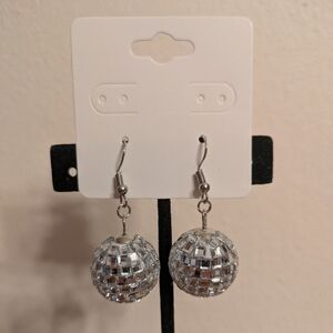 🎄BOGO FREE🎄Handmade Silver Disco Ball Earrings